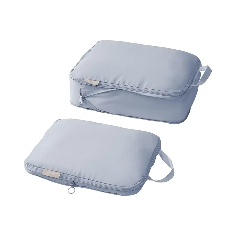 

Компрессионные упаковочные кубики для чемоданов, набор органайзеров для багажа для путешествий (синие, 2 шт., средний размер)