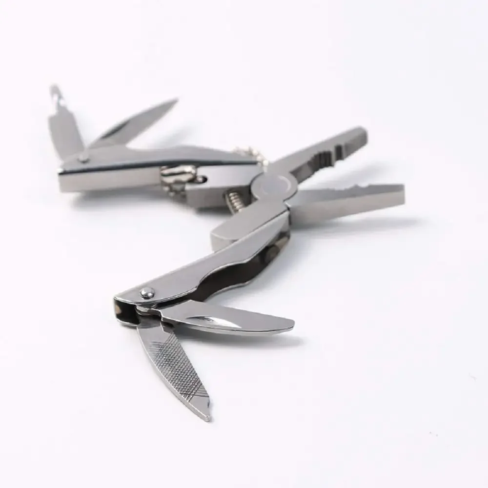 Portable Multifunctional Folding Pliers Stainless Steel Folding Knife Keychain Screwdriver Camping Survival Tools Travel Kit