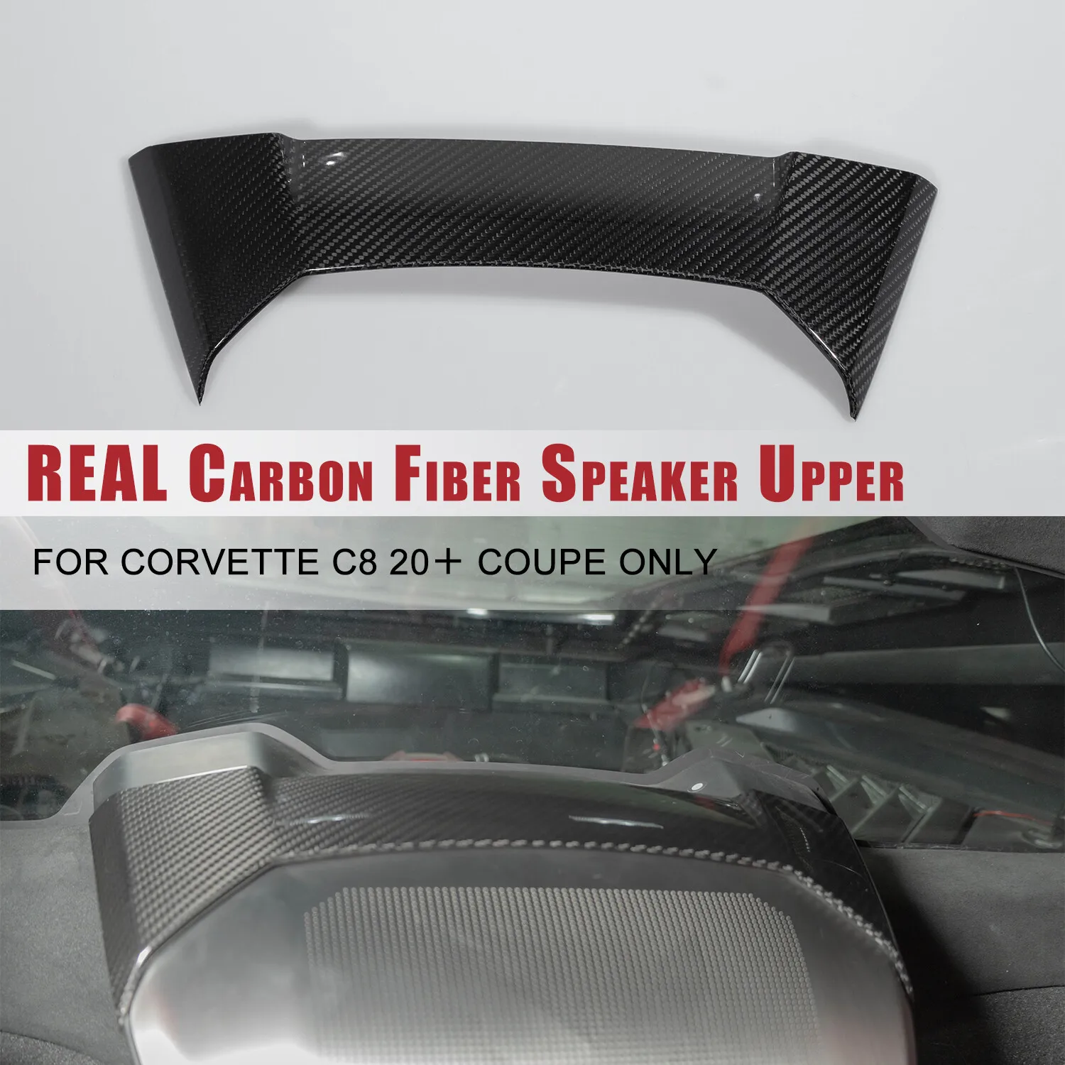 

REAL Carbon Fiber Speaker Upper Cover For Chevrolet Corvette C8 20 COUPE ONLY