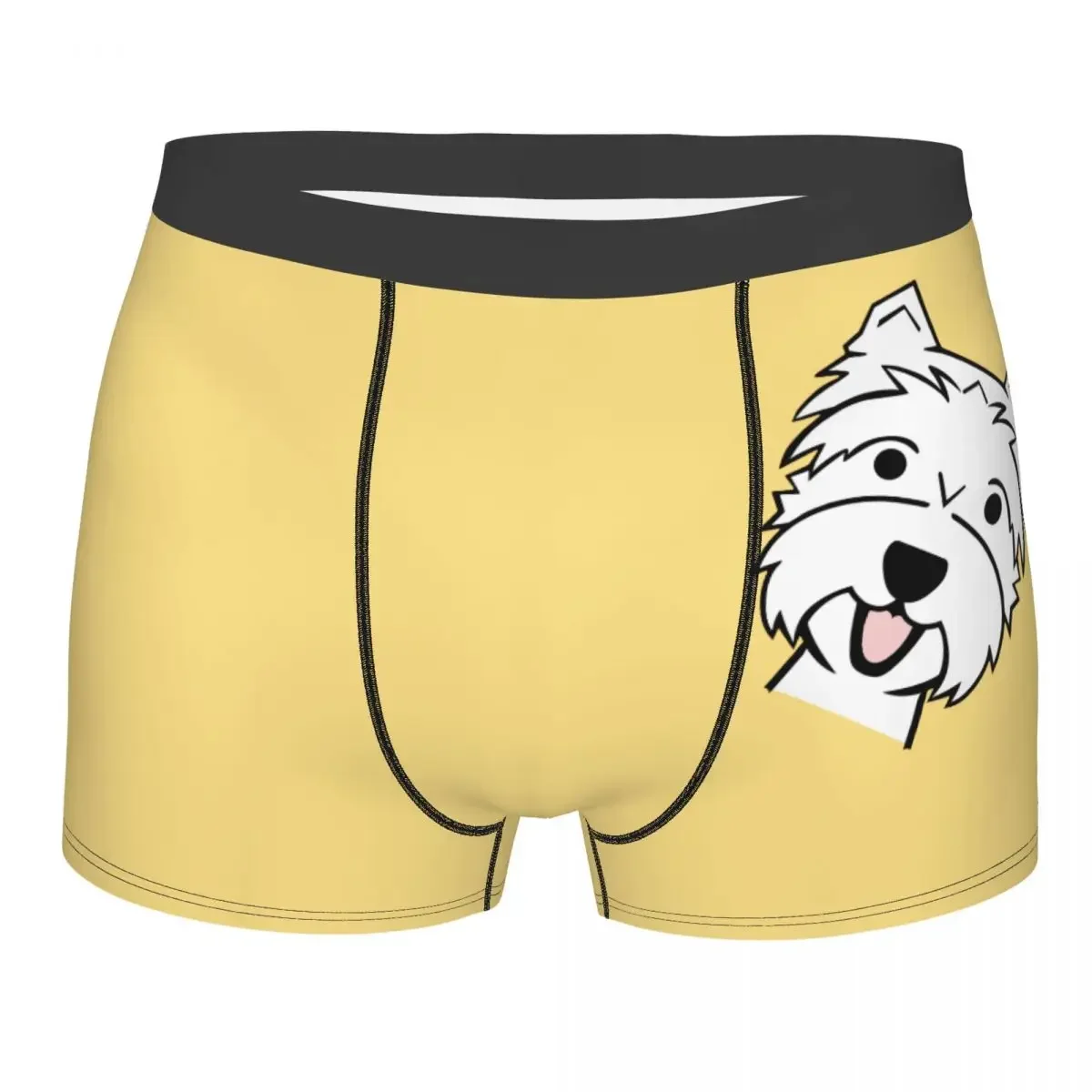 Male Fashion West Highland Terrier Underwear Westie Dog Boxer Briefs Stretch Shorts Panties Underpants