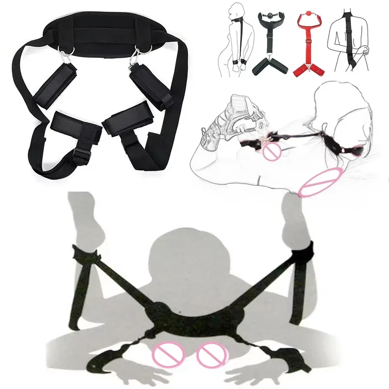 Adult Games Erotic Sex Toy For Woman Couples  Ankle Handcuffs Nylon BDSM Bondage Restraints Collar Fetish Sex Products Gags