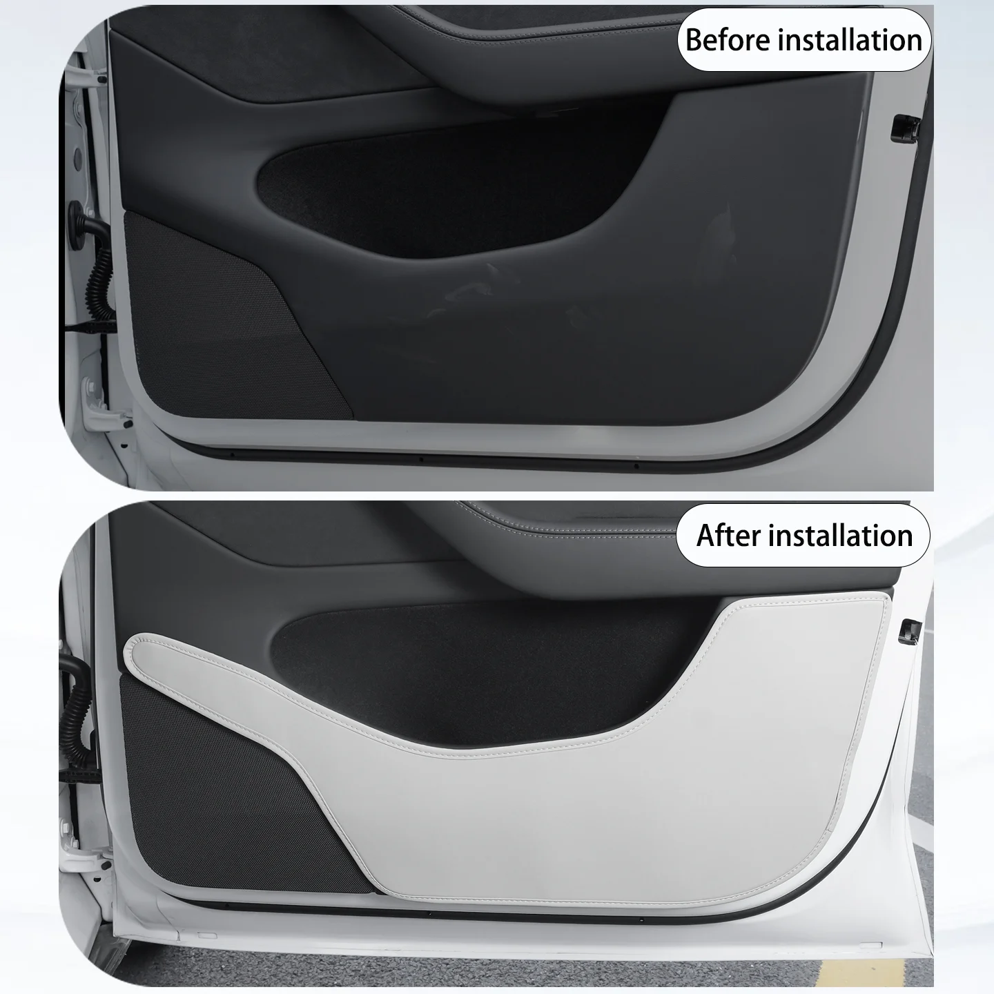 Suitable for Tesla's Model YL Updated Model Y Juniper Door Kick Pad, Door Panel Sticker, Thickened Interior Decoration -4pcs
