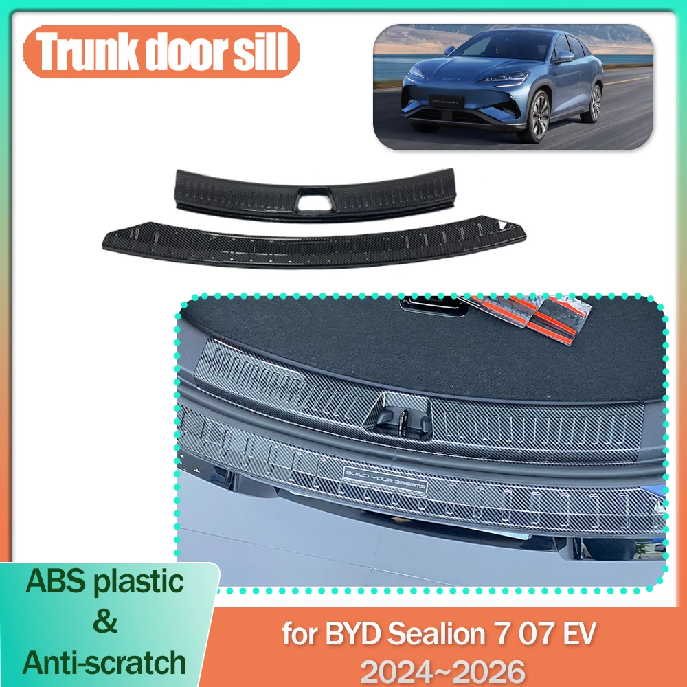 

Накладка на порог багажника автомобиля для BYD Sealion 7 07 EV 2024 ~ 2026 2025 ABS, защита от царапин, накладка на порог, детали, аксессуары
