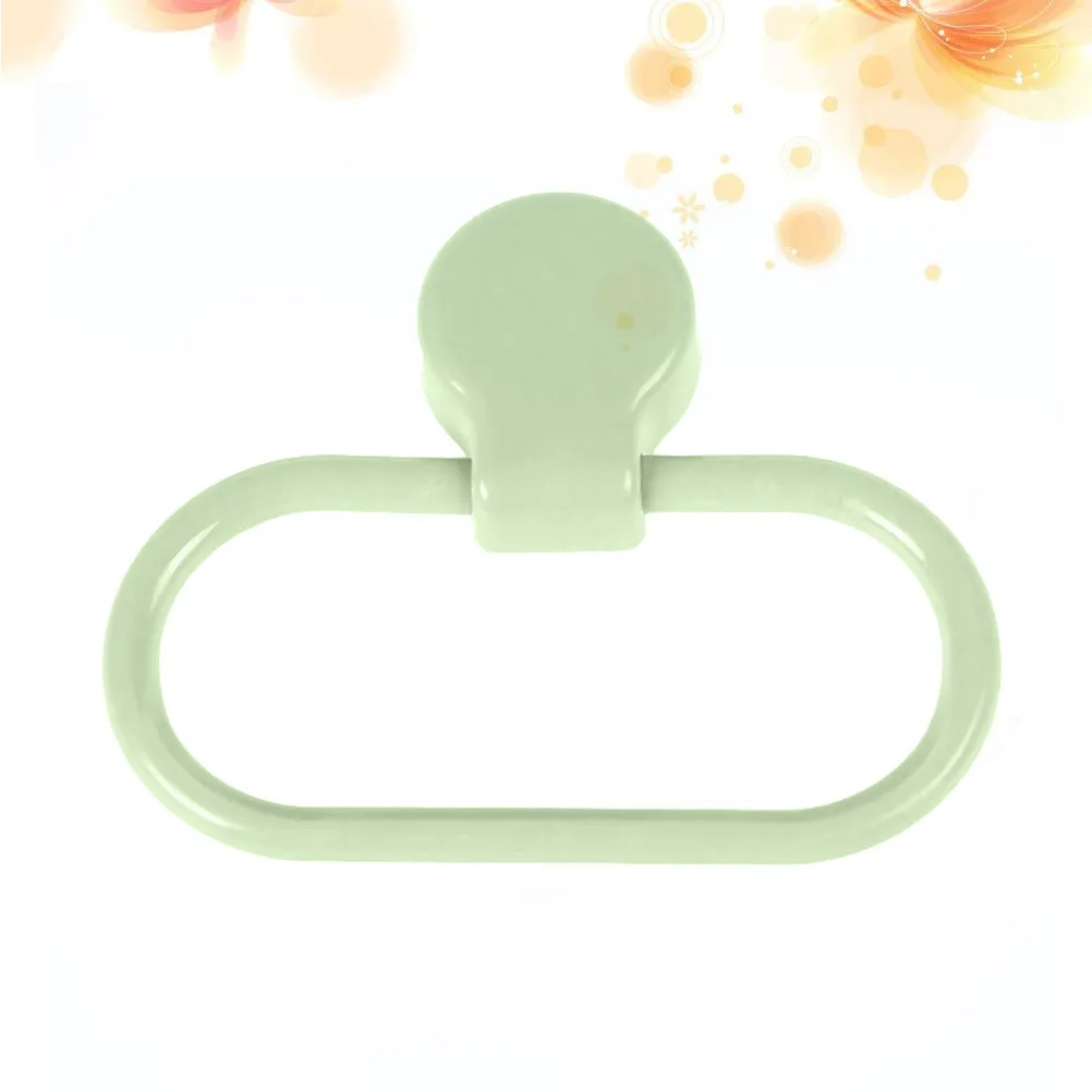 Modern Self-Adhesive Towel Holder Ring Premium ABS Material Easy Peel-and-Stick Installation for Bathroom Kitchen Use Green