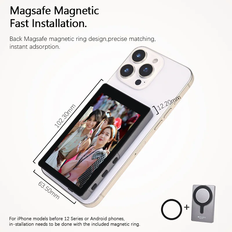 For Cell Phone Selfie Cell Phone Selfie Screen Capture clear photos using your phone's rear camera for Magsafe Vlog Selfie!