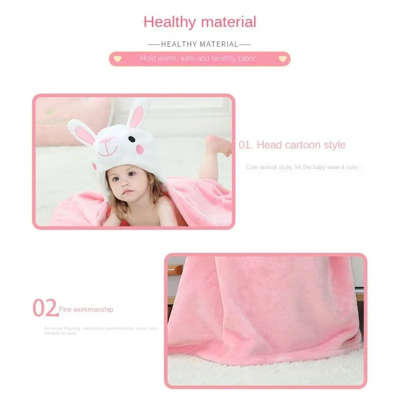 Cute Cartoon Little Yellow Duck Blanket Coral Velvet Hooded Bath Towel New Breathable Spring Baby's Newborn Swaddling Baby Scarf