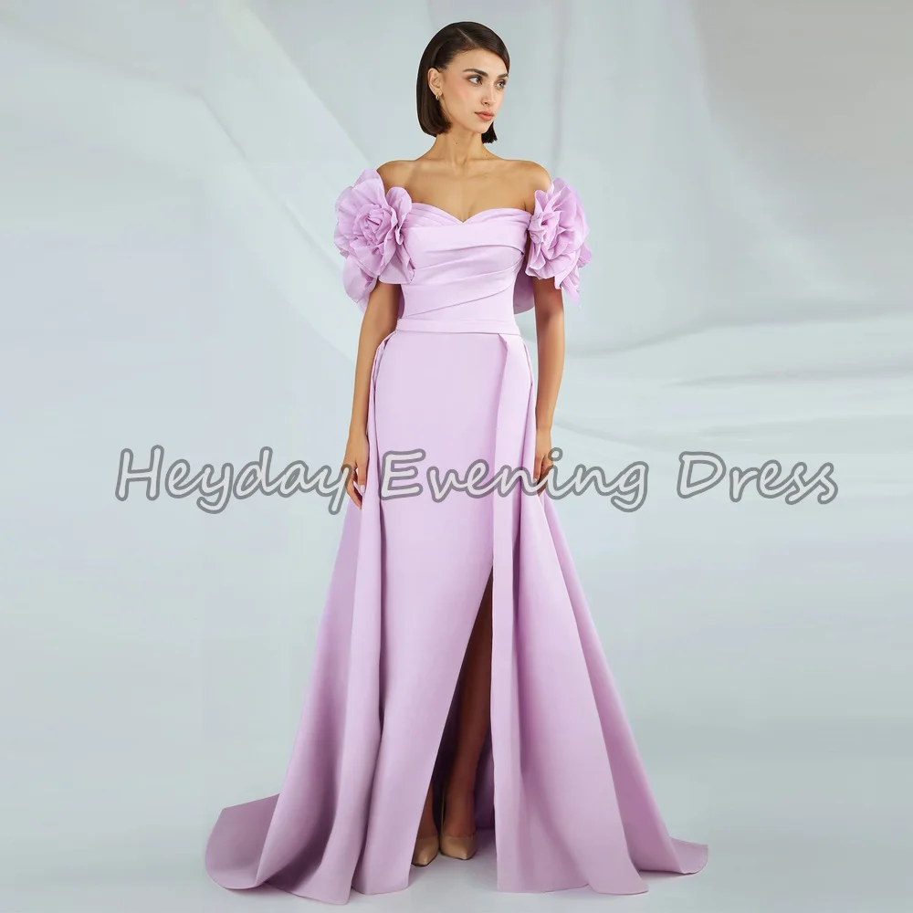 

Heyday Crepe A-line Sweetheart Off-the-shoulder Neckline Draped Simple Evening Party Dresses For Women 2025 With Floor Length