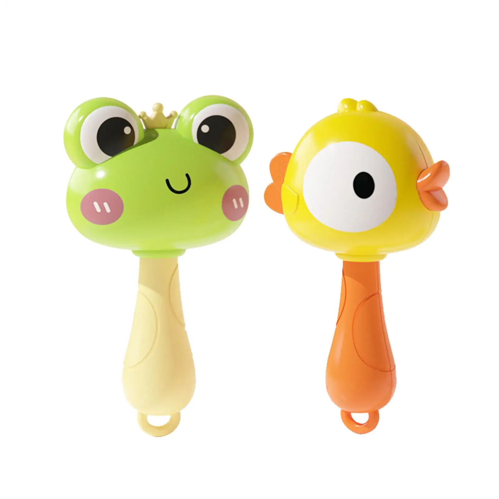 Plastic Baby Rattle Toys Cartoon with Crisp Sound Kid Maracas Bright Appearance Handbell Toys For Infants