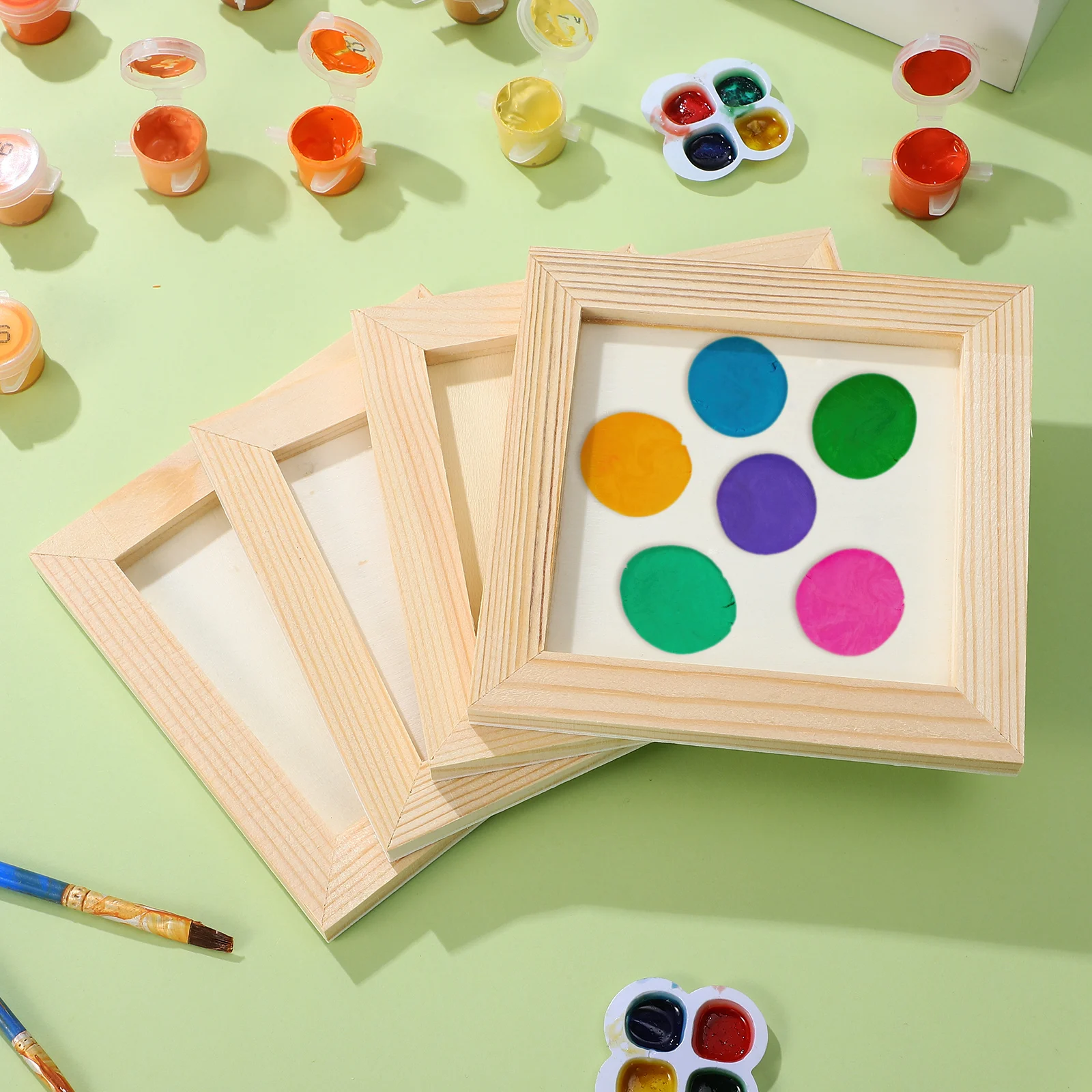 

10 pcs Wood Picture Frames Unfinished DIY Craft Frames Clay Painting Watercolor Home School Decoration Wooden Frame Tools Art