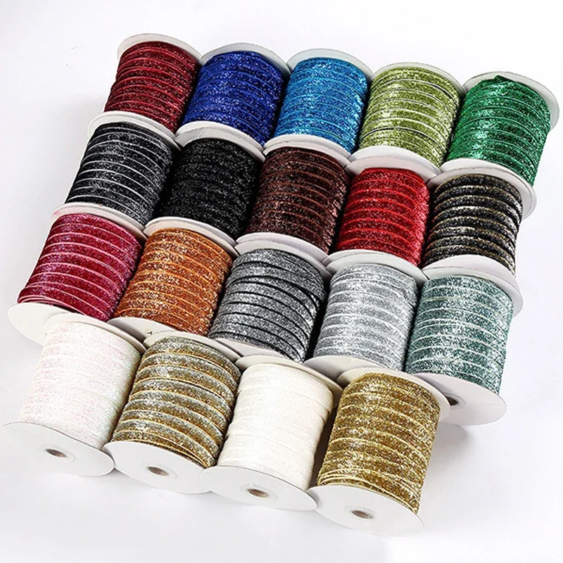 10Yard 20mm Multicolor Shimmer Glitter Ribbon Sparkle Velvet Ribbon for DIY Craft Christmas Gift Wrapping Hair Bow Wedding Decor