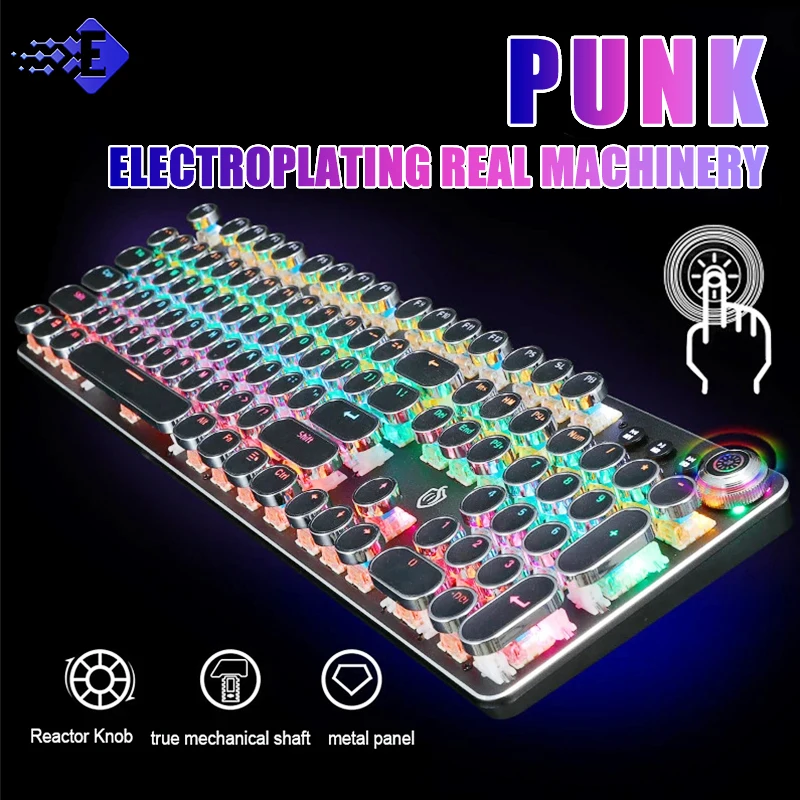 

Retro keyboard punk Gaming Keyboard Wired Mechanical Keyboard Backlit keyboard Computer E-sports Peripherals for Desktop