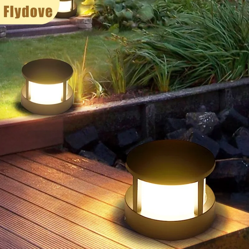 Koreanische minimalistische LED-Außensäulen-Scheinwerfer, wasserdicht, IP65, 12 W, Veranda, Hof, Rasen, Garten, Beleuchtung, Dekoration, Lampe, 110–240 V