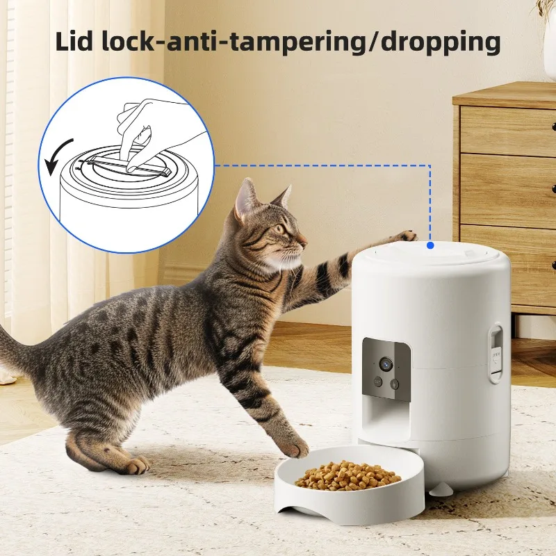 Dispensador automático de comida para perros y gatos con cámara, WiFi - imagen 4