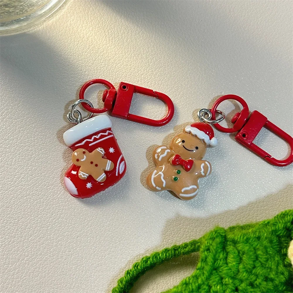 عيد الميلاد الكرتون لطيف المفاتيح عيد الميلاد كيرينغ حقيبة ظهره قلادة الديكور سلسلة مفاتيح هدايا الحفلات مجوهرات المفاتيح الملحقات