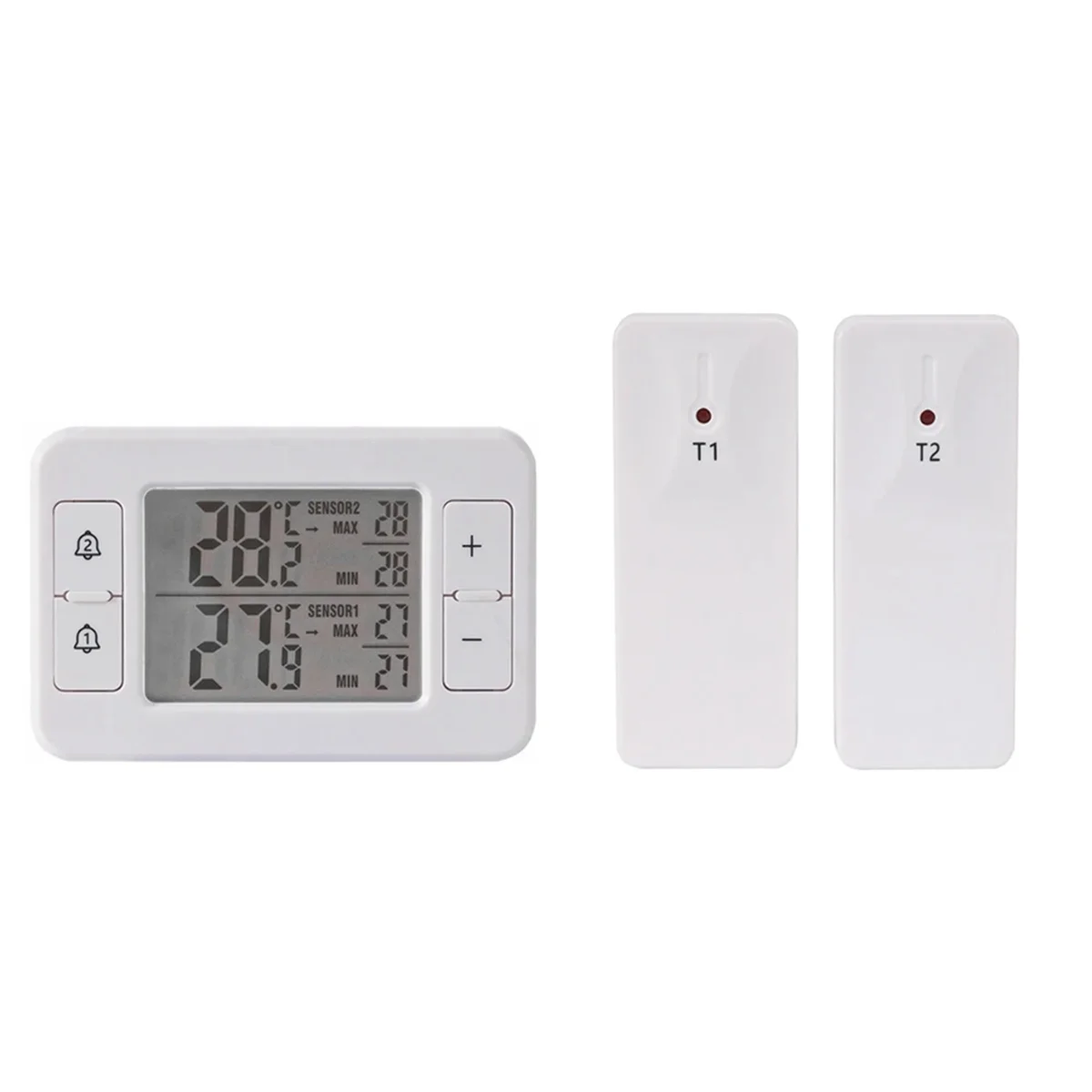 التكنولوجيا الجديدة نقل لاسلكي ميزان الحرارة LCD إنذار رقمي الثلاجة الفريزر استشعار درجة الحرارة الإلكترونية داخلي في الهواء الطلق
