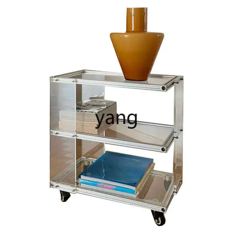 

LMM Nordic Mobile Storage Shelf Cart Snack Cabinet Acrylic Bedroom