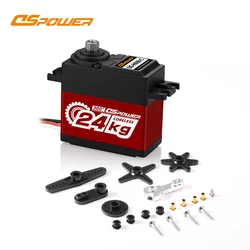 DSpower 24KG coreless Servo Metal Gear Waterproof Servos high speed large torque for 1/8 1/10 SCX10 D90 TRX  REDCAT RC Car 300°