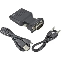 VGA To HDMI-compatible Converter With 3.5mm Audio Cable For PS4 PC Laptop TV Monitor Projector 1080P HD VGA Male Adapter