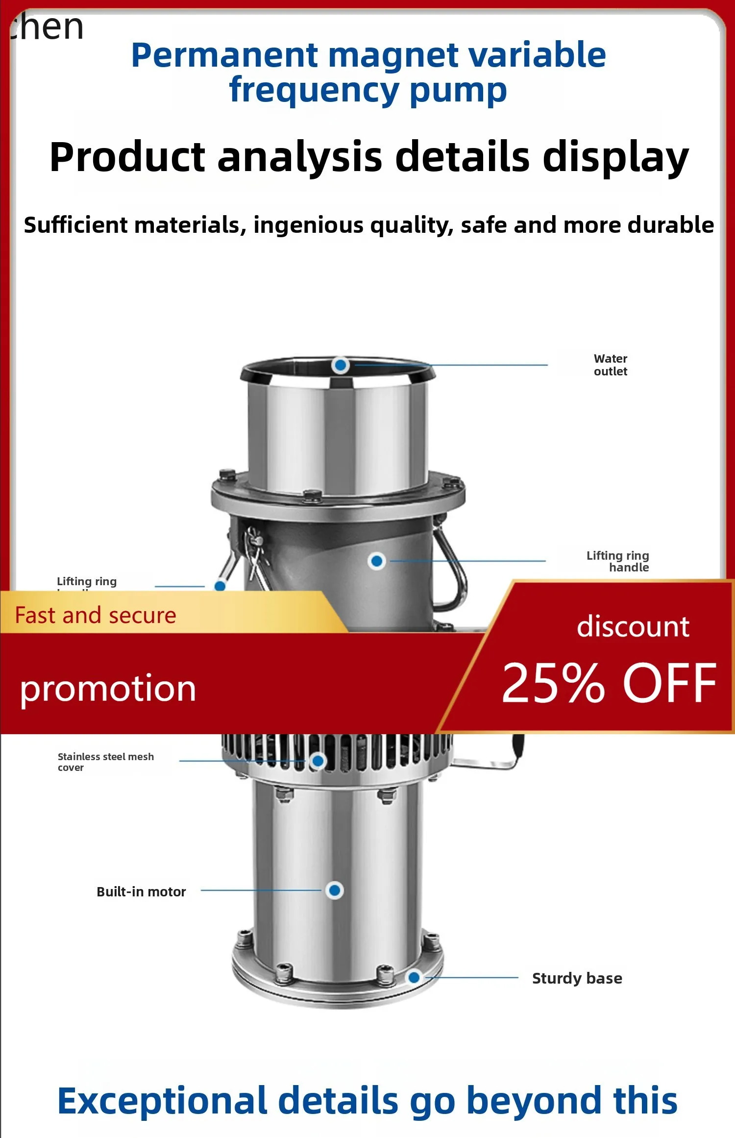 Zml ultra-light permanent magnet variable frequency agricultural submersible pump 220v high lift and large flow for breeding