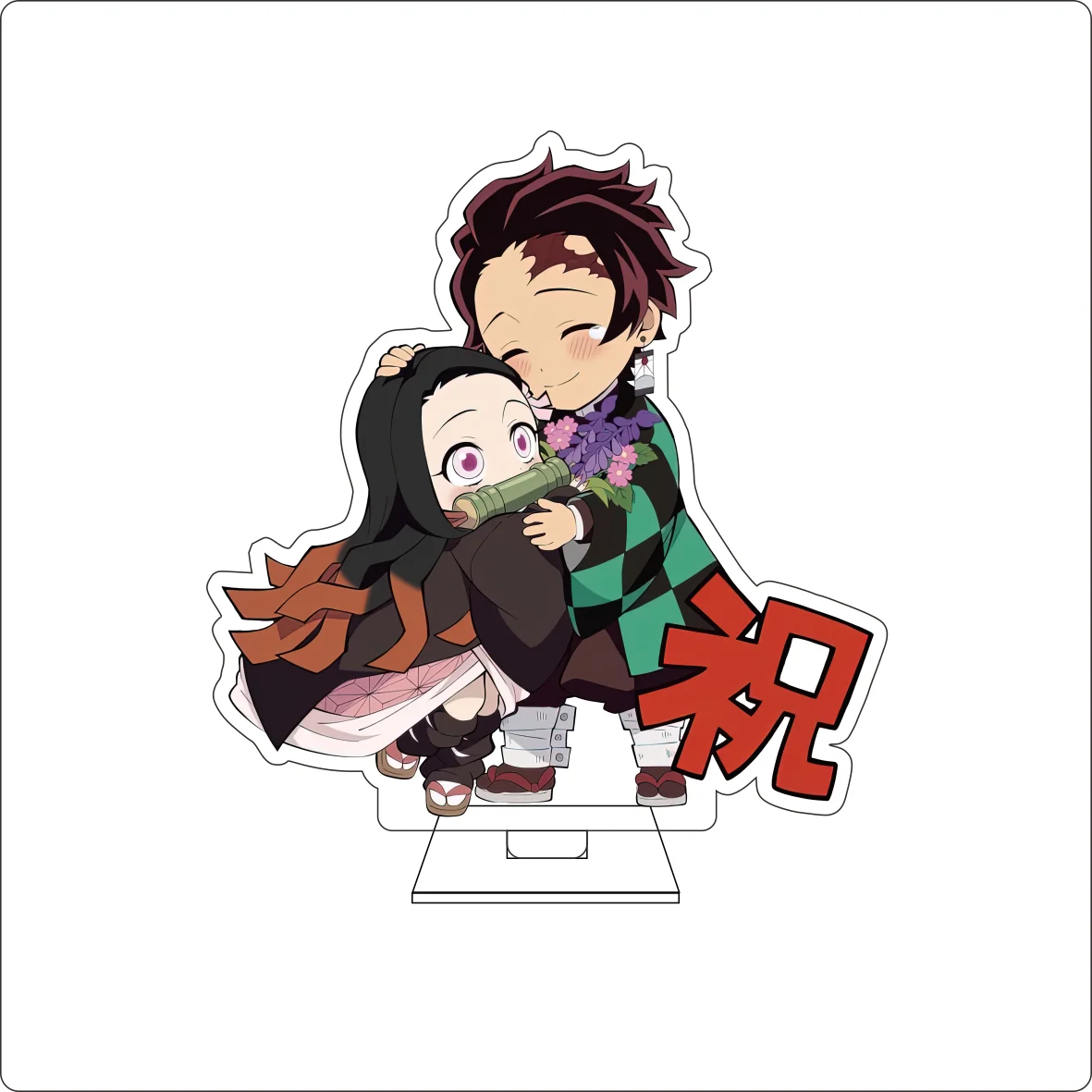 10CM Anime Demon Cosplay Cute Acrylic Figure Stand Plate Kamado Tanjiro Shinazugawa Genya Ornaments Gifts view 2