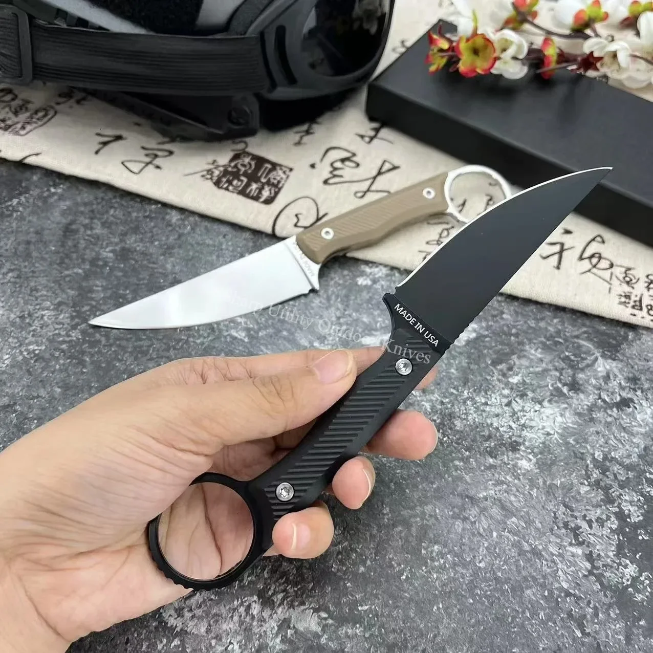 

Тактический прямой нож из нержавеющей стали EDC для кемпинга, портативный универсальный нож для охоты в джунглях с ножнами для мужчин