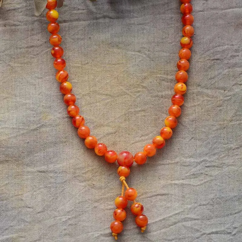 108 الخرز مالا التأمل الصلاة القلائد 6 مللي متر العنبر تمتد الريكي مسلم الوردية الروحية اليوغا مجوهرات Aliexprees