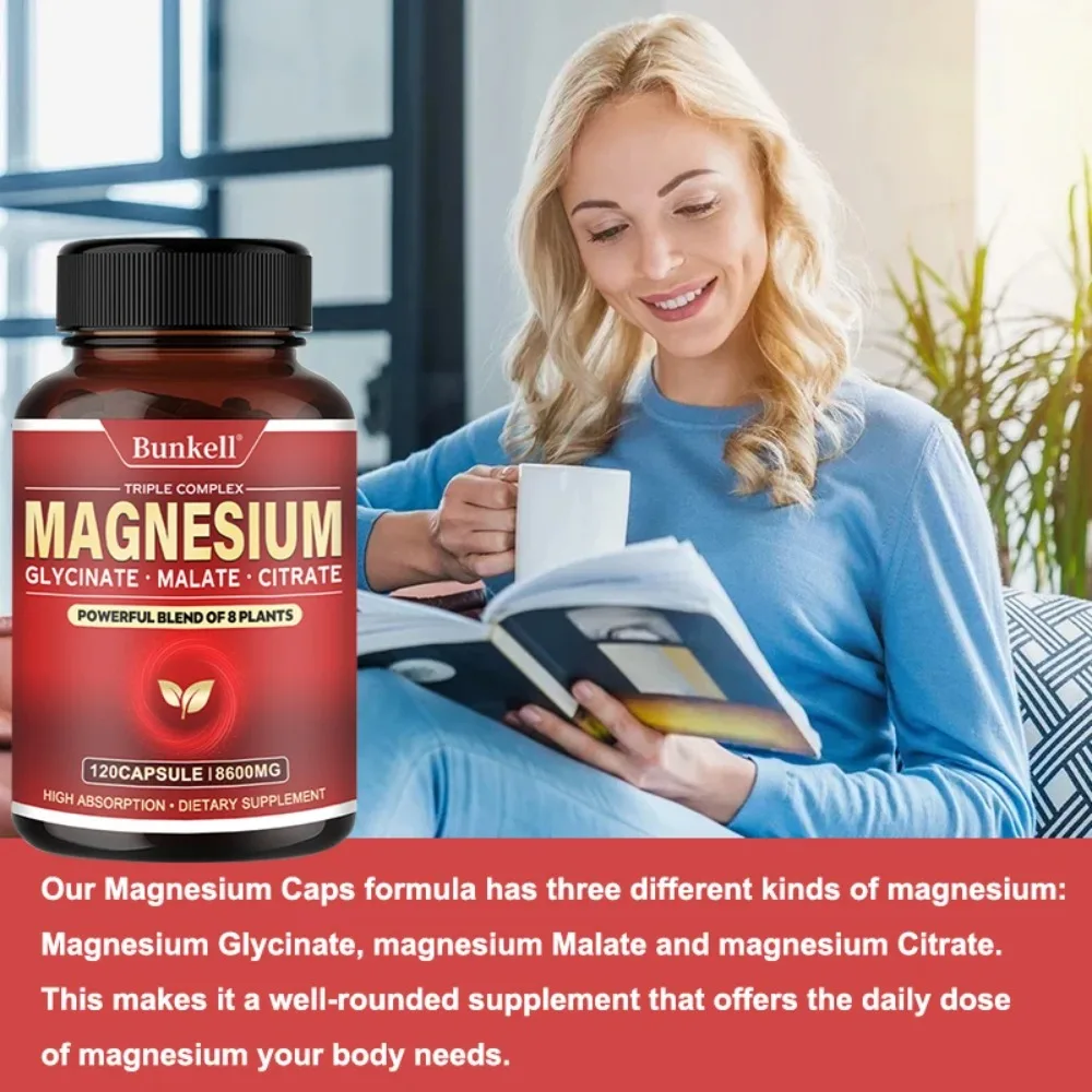 Magnesium Complex for Women & Men, with Glycinate, Citrate, Malate, Taurate, Vegan Formula for Sleep, Fatigue & Heart Health