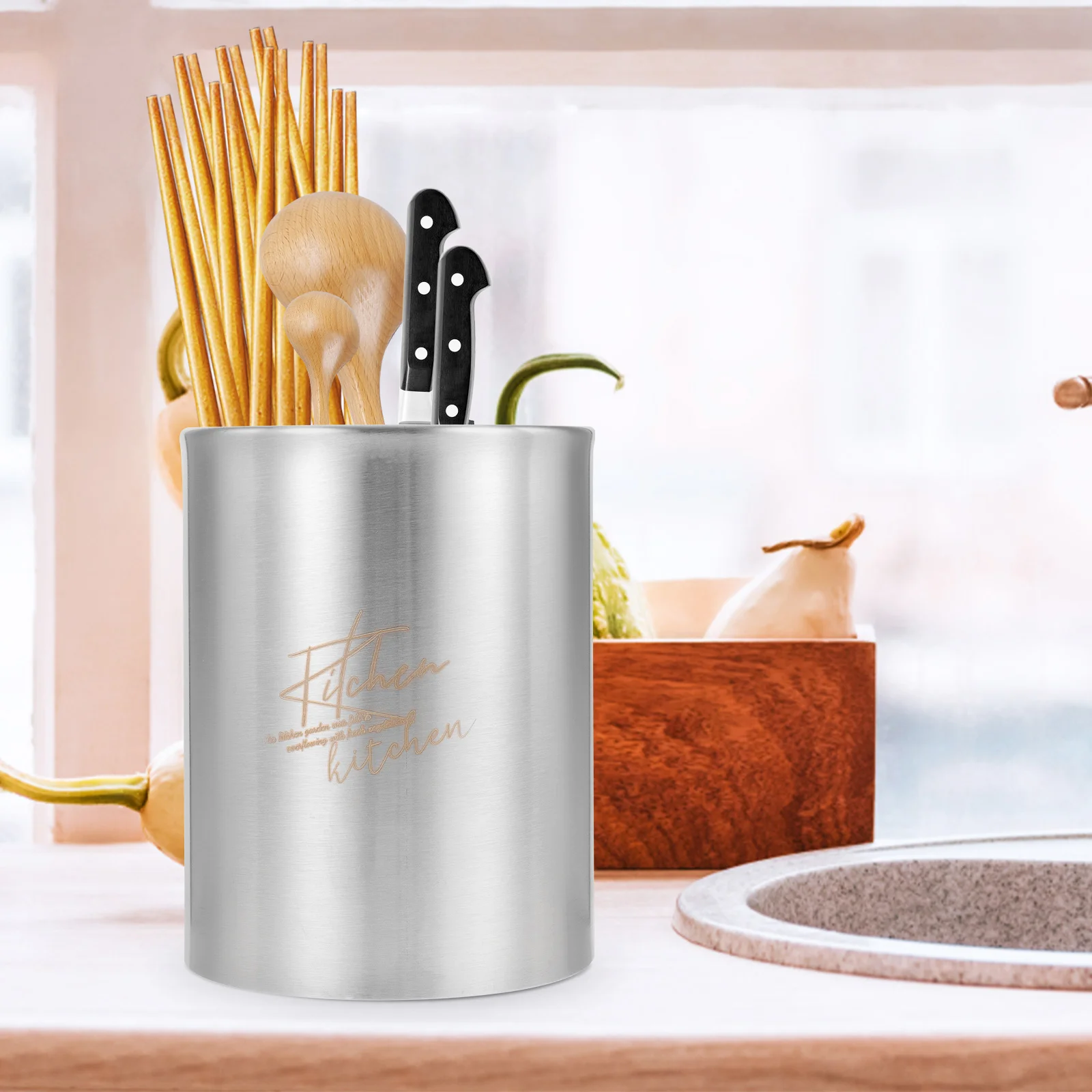 

Stainless Steel Chopstick Holder Cutlery Chopsticks Party Holders Slotted Kitchen Utensils Metal Kitchenware