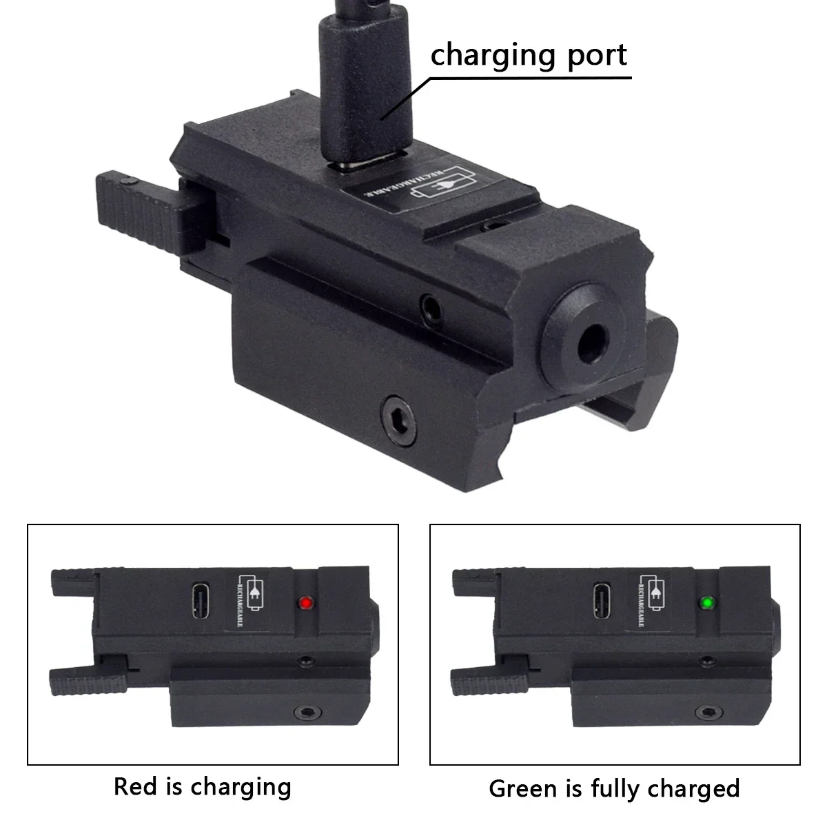 

Tactial USB Charging Green Red Lasers Sight 11mm 20mm Hunting Pistol Hand Gun Glock 17 19 Rechargeable Portable Power Light