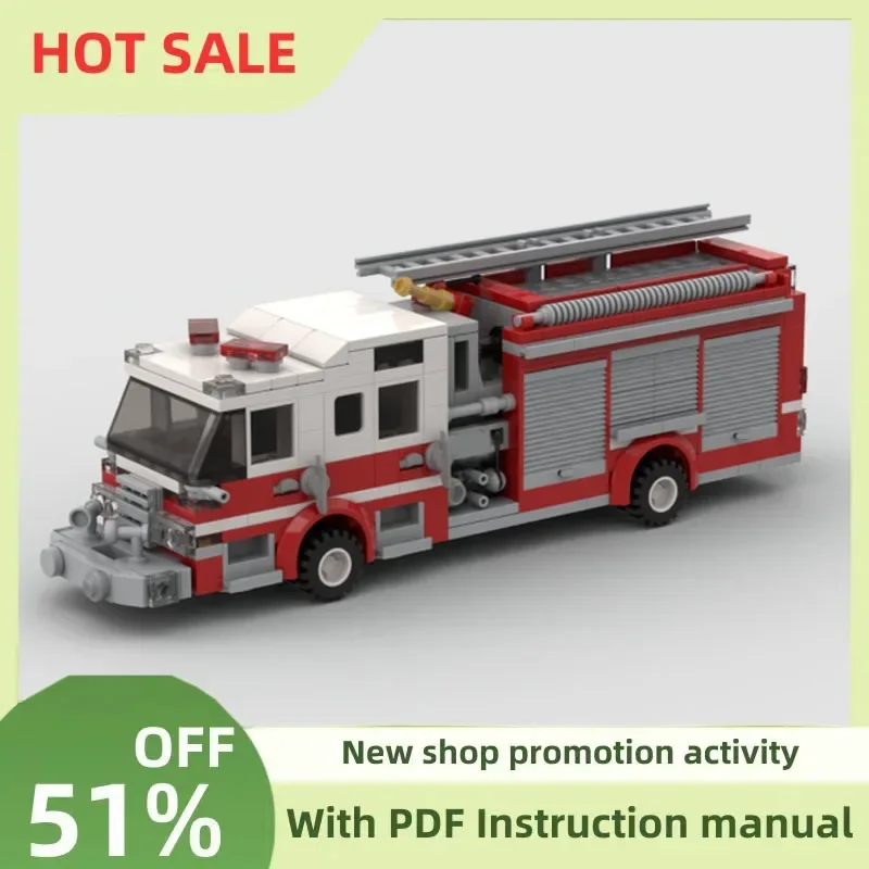 New 422Pcs Moc City Fire Fighting Series Pump Truck Model Diy Creative Ideas Children Toy Birthday Gift Technology Custom Puzzle