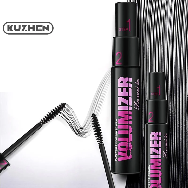 2in1 Double Purpose Mascara Waterproof Thick Lengthening Lash Extension Sweatproof Curling Brushes Eye Fiber Mascara Eyelashes