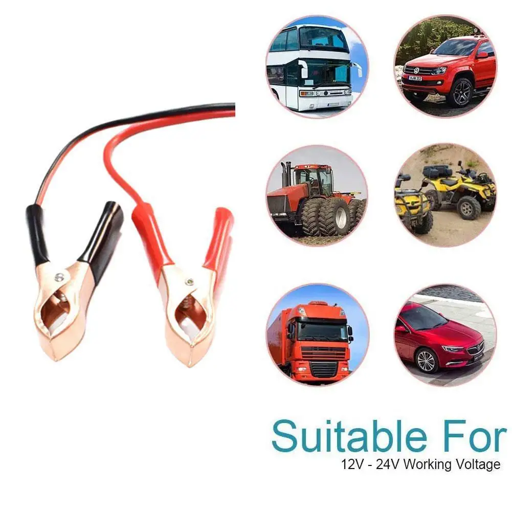 Alligator clip car cigarette lighter car loaded inverter adapter car cord 12V50A power line battery socket battery connecti E7K8