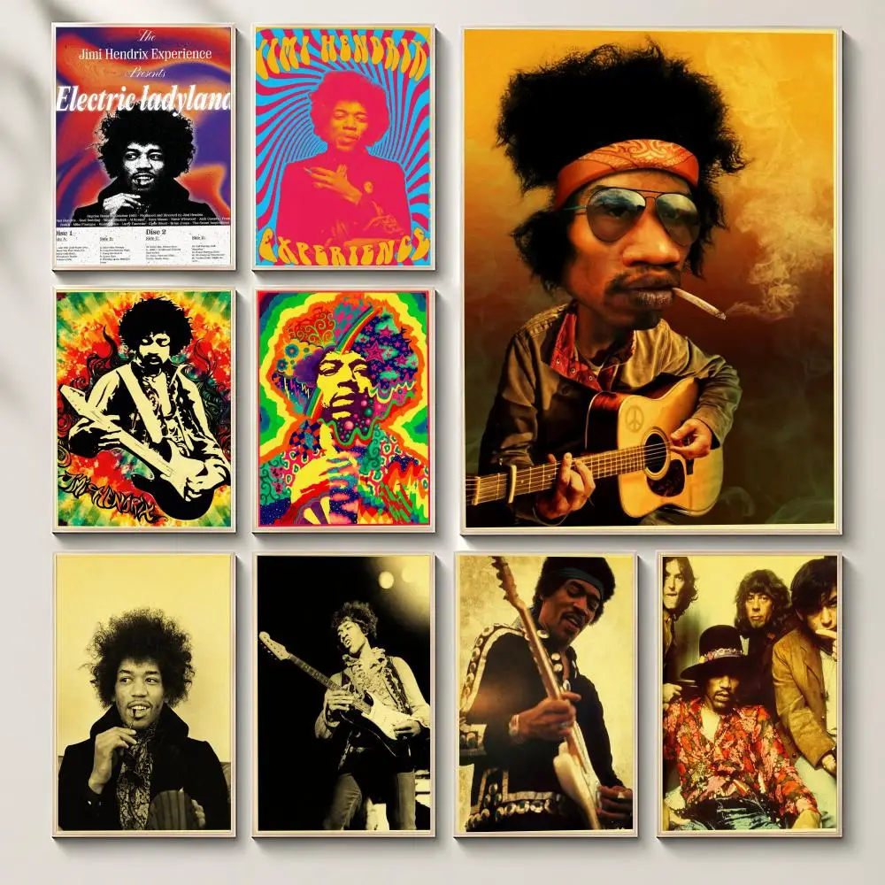 Band JJimi Hendrixed Poster Poster, Wall Decor Art Print, Abstract Wall Decor Art Print for Living Room