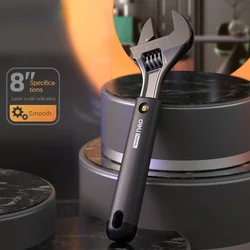 Xiaomi Deli-herramientas para el hogar, llave ajustable de acero de alto carbono negro, multifuncional, ligera, para reparación de electricista