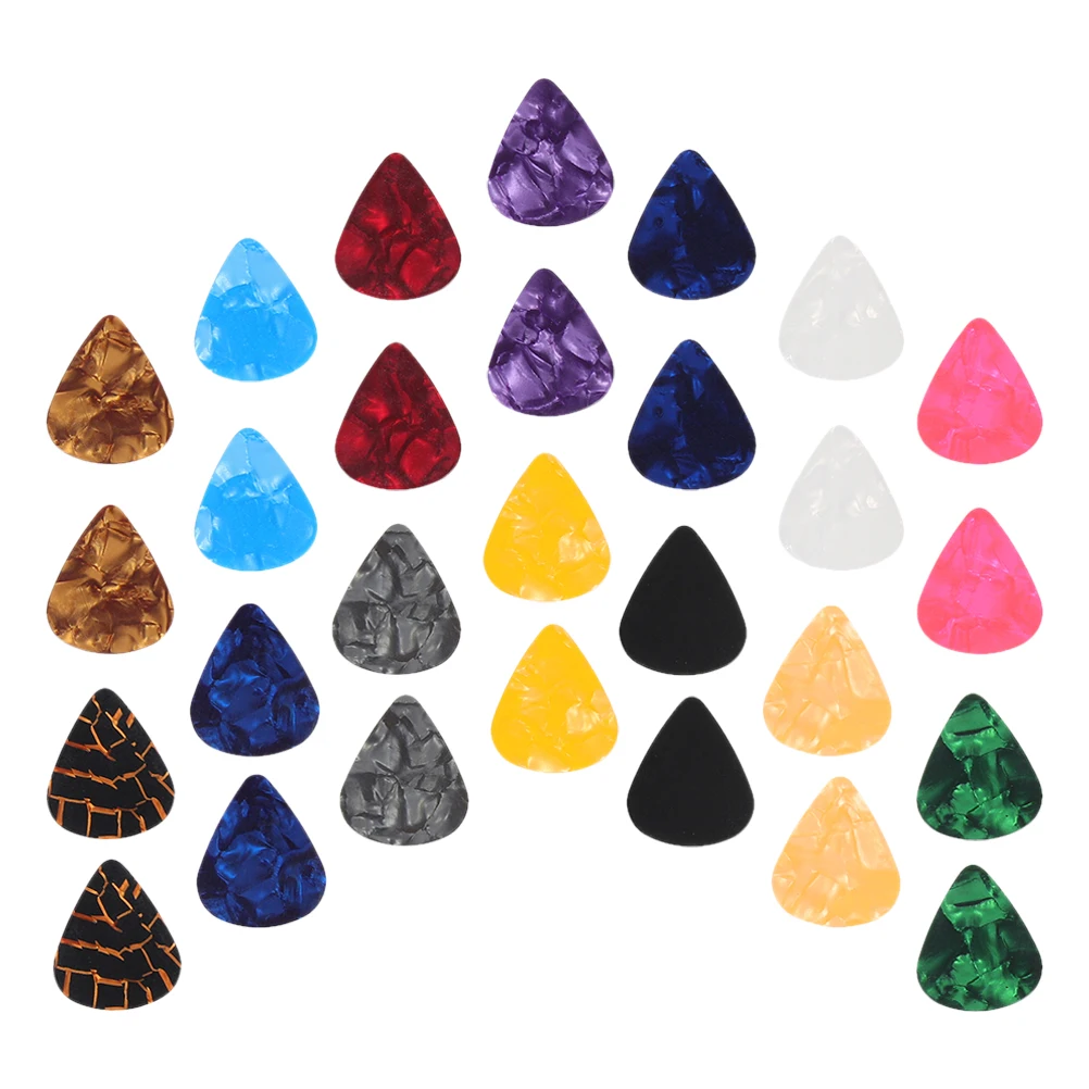 

30pcs Guitar 0.96mm Thick Guitar Picks Bulk Acoustic Electric Triangle Ukulele Accessories Kit Durability Smooth Surface