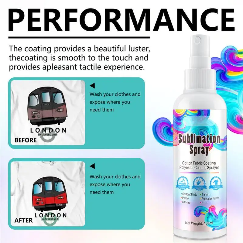 100ML Sublimation Spray for Cotton Shirts Sublimation Coating Spray All Fabric Including Polyester Carton Canvas Spray