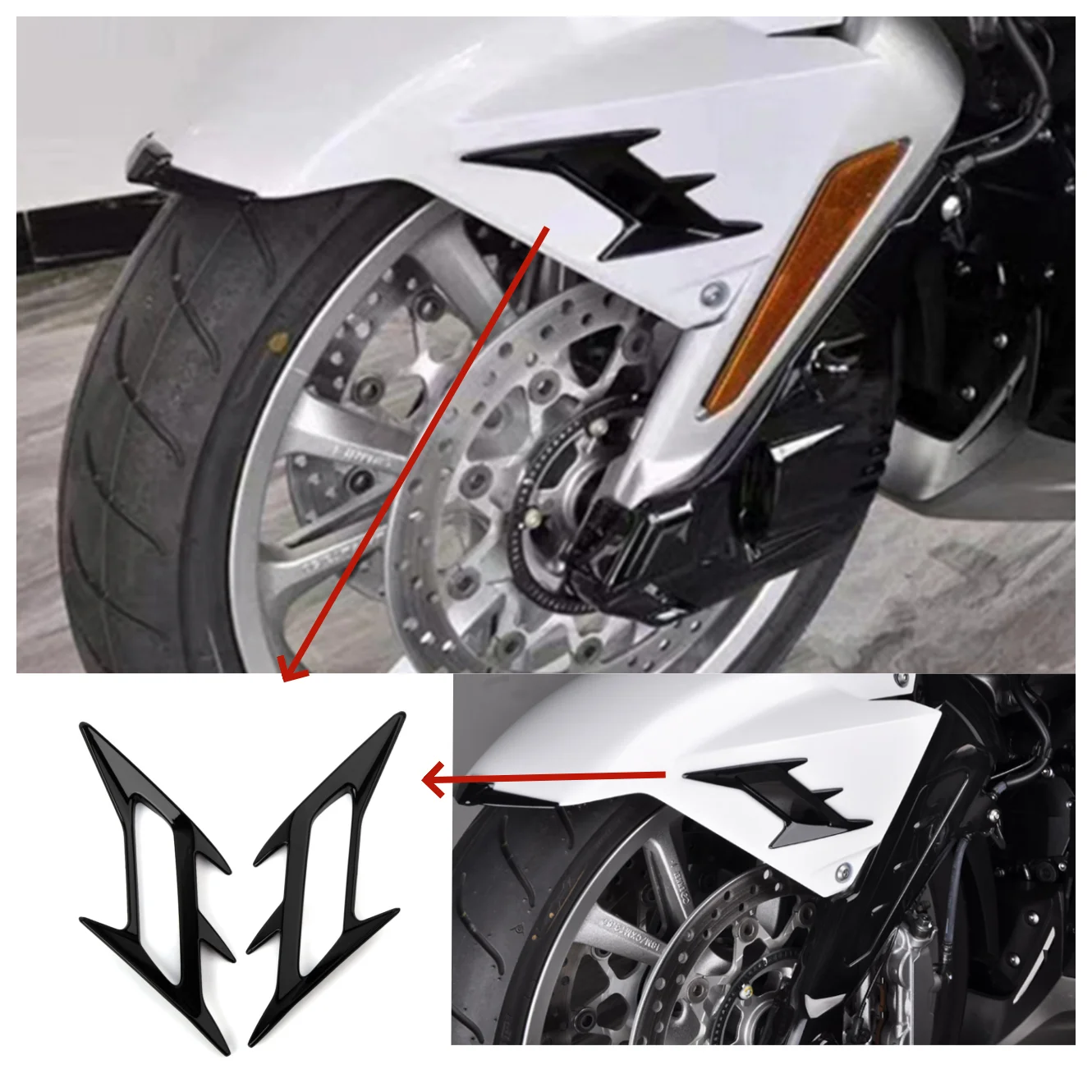 

Motorcycle Front Fender Accent Trim Cover Chrome Air Vent Goldwing GL Decoration Accessories For Gold Wing GL1800 F6B 2018-2024