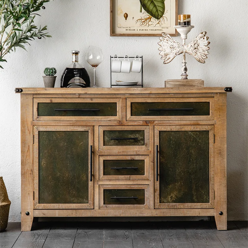 

Industrial style retro old storage cabinet, living room specialty dining side drawer locker
