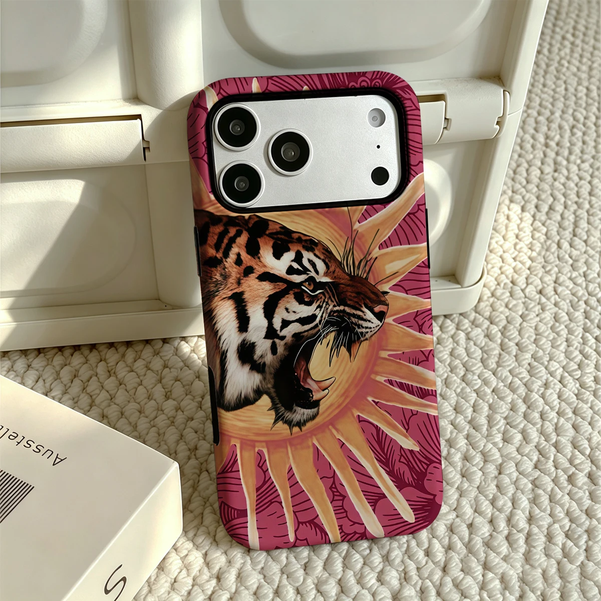 Tiger Sun Motif IPhone18 Must-Haves Phone Case For IPhone 18 17 16 15 14 13 102 Pro Max Plus Double-layer Flow Cover