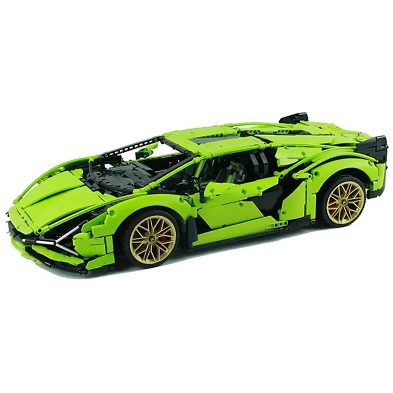 New 3696pcs Green Building Block Set Supercar, Children's Toy Building Blocks Suitable for Daily Entertainment and Holiday Gifts