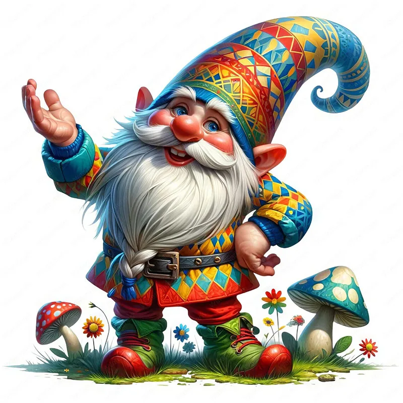 

T2103#Funny Gnome Self-Adhesive Wall Sticker, Durable Material, Perfect for Home Wall Decor, Aesthetic Room Decoration