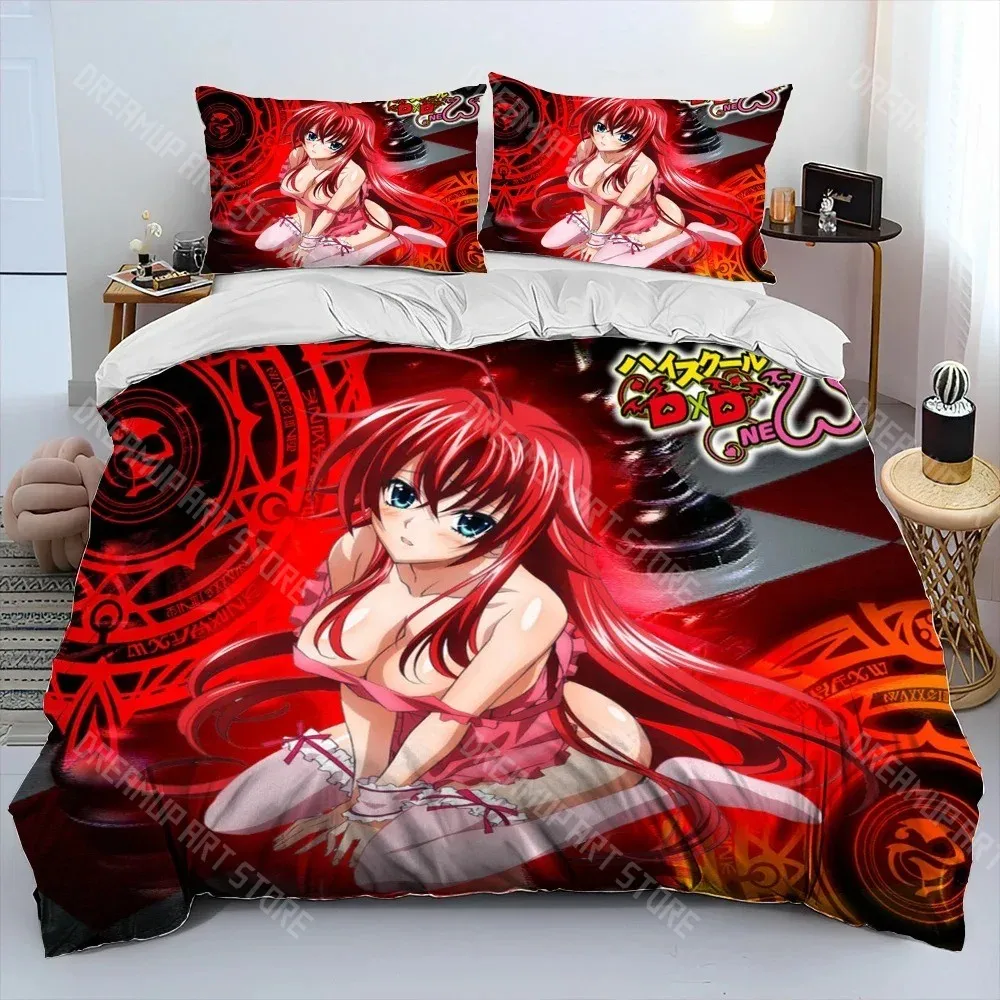 3D Printed High School DxD Anime Bedding Set for Boys Girls Duvet Cover Pillowcase Twin Queen King Full Single Double Sizes