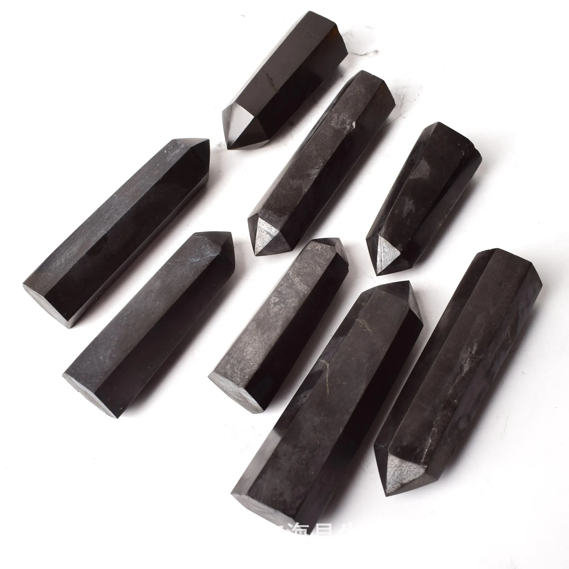 7-9cm Shungite Tower Natural Stone and Crystal Wand Point Healing Bulk Religious Gravel Ornaments Room Home Decor