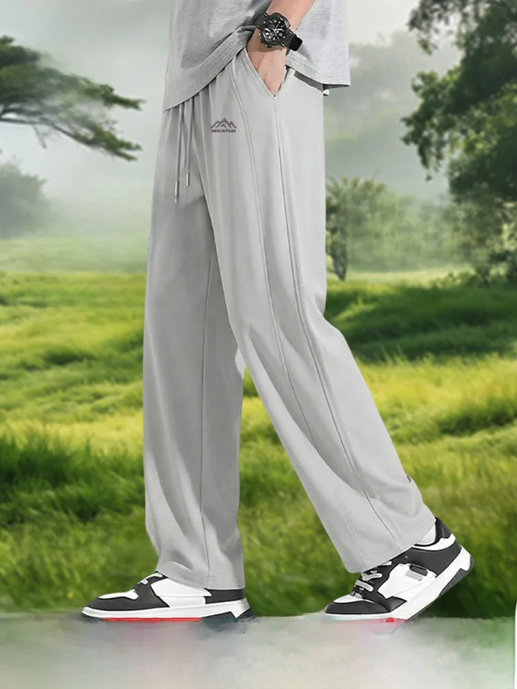 

Мужские повседневные брюки Jeanswest из ледяного шелка, тонкие, прямого кроя, свободные, быстросохнущие, спортивные, летние, для отдыха