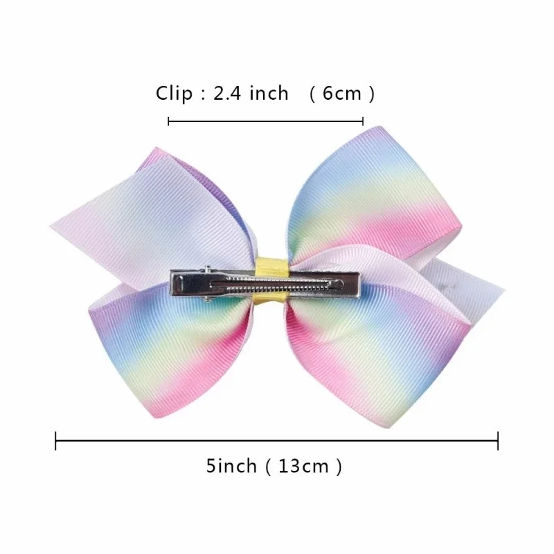 6Pcs/Set JOJO Siwa Bows Hair Clips For Girls Printed Unicorn Hairpins Handmade Hairgrip Barrettes Kids Party Hair Accessories