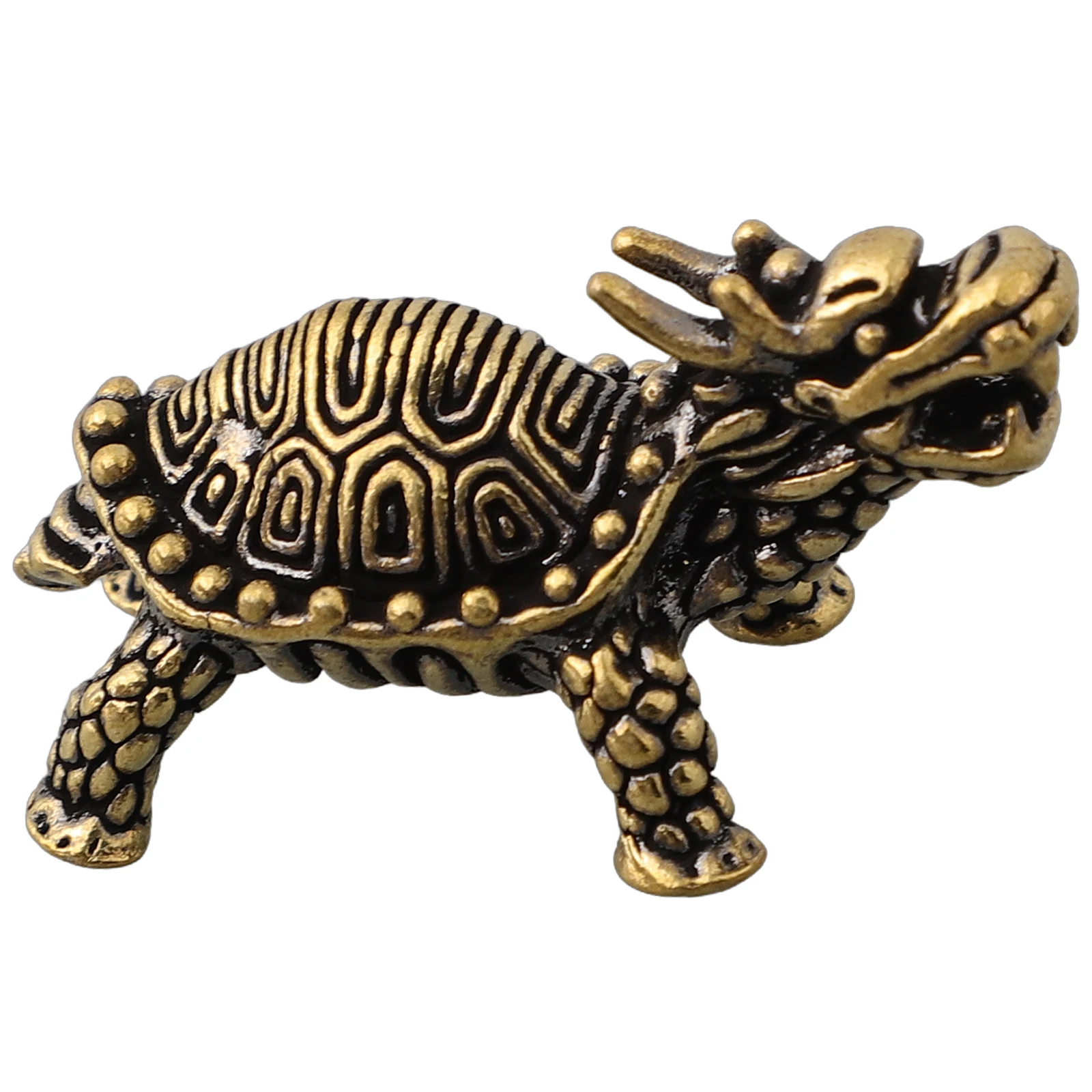 Keyring Dragon Tortoise figurine Ornaments Pendant Brass Crafts Creative Decoration Statue Convenient Practical