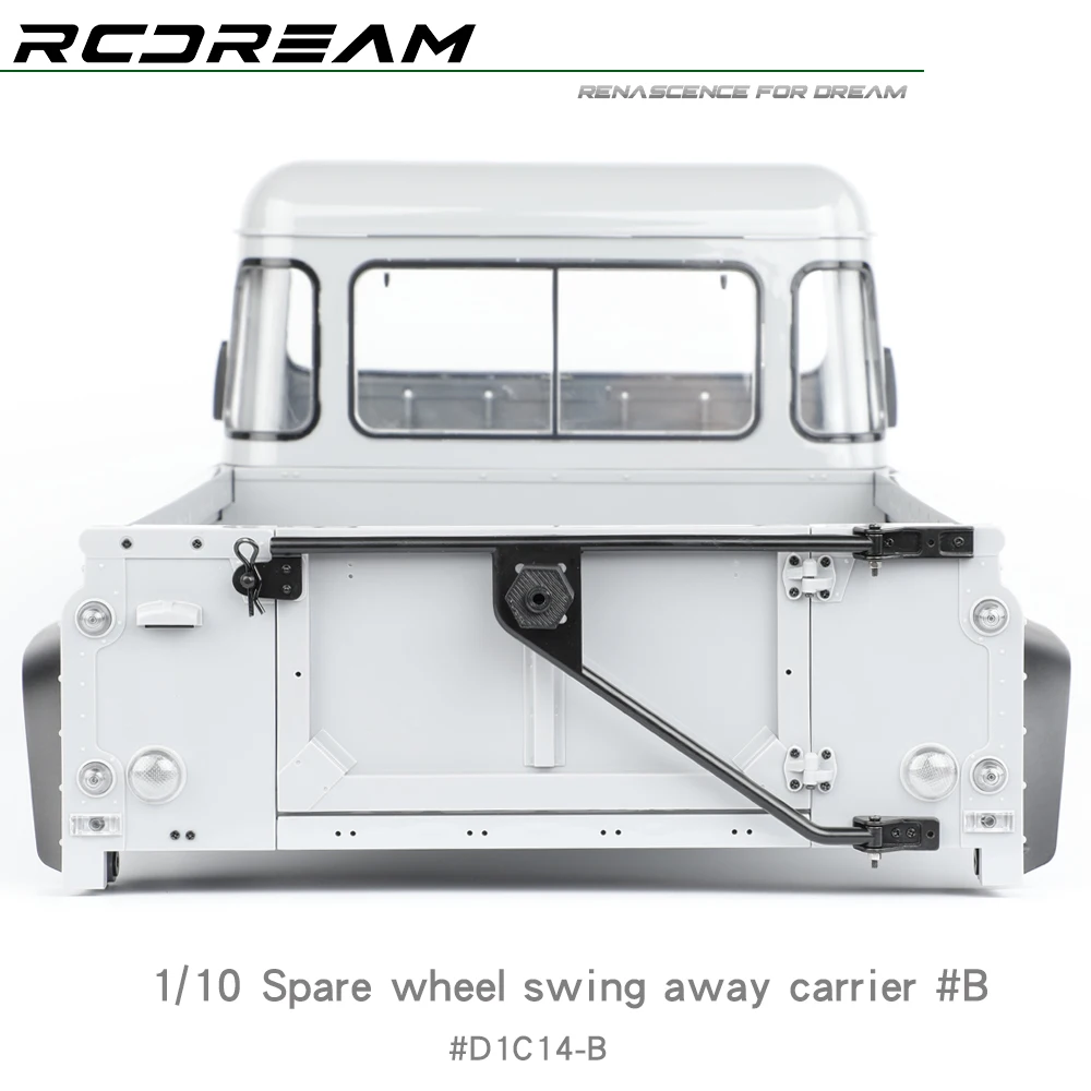 RCDream 1/10 Spare Wheel Swing Away Carrier #B / Spare Tire for 1/10 1/8 RD110 RD90 RC4WD Pickup RC Crawler Upgrade #D1C14-B