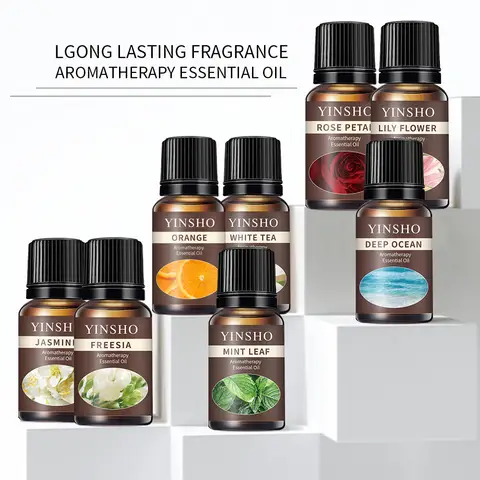 13 Flavors 10ml Essential Oils For Aroma Diffuser AirHumidifier Home Water-soluble Lavender Rose Eucalyptus White Peach Oolong