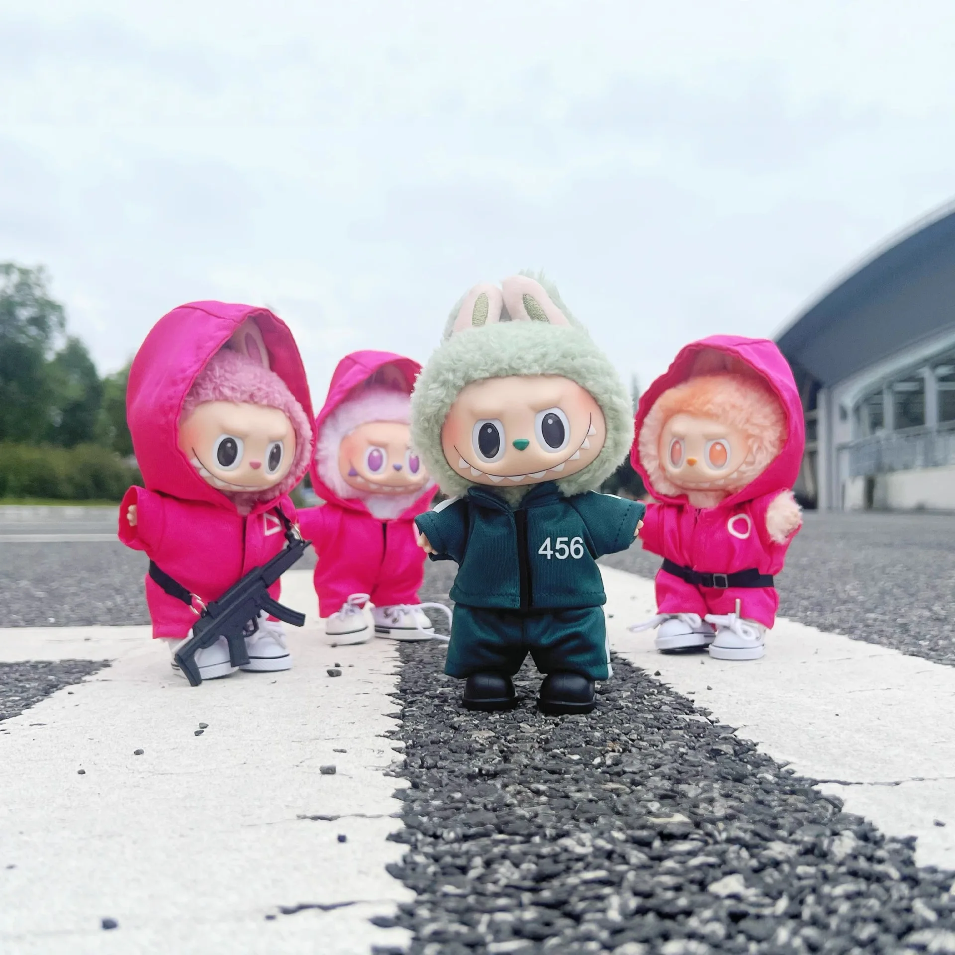 ملابس دمى ل 17 سنتيمتر Labubu معكرون سلسلة الفينيل دمية المأكولات البحرية لعبة سلسلة ملابس الاطفال الهدايا اكسسوارات المنظمون لباس غير رسمي