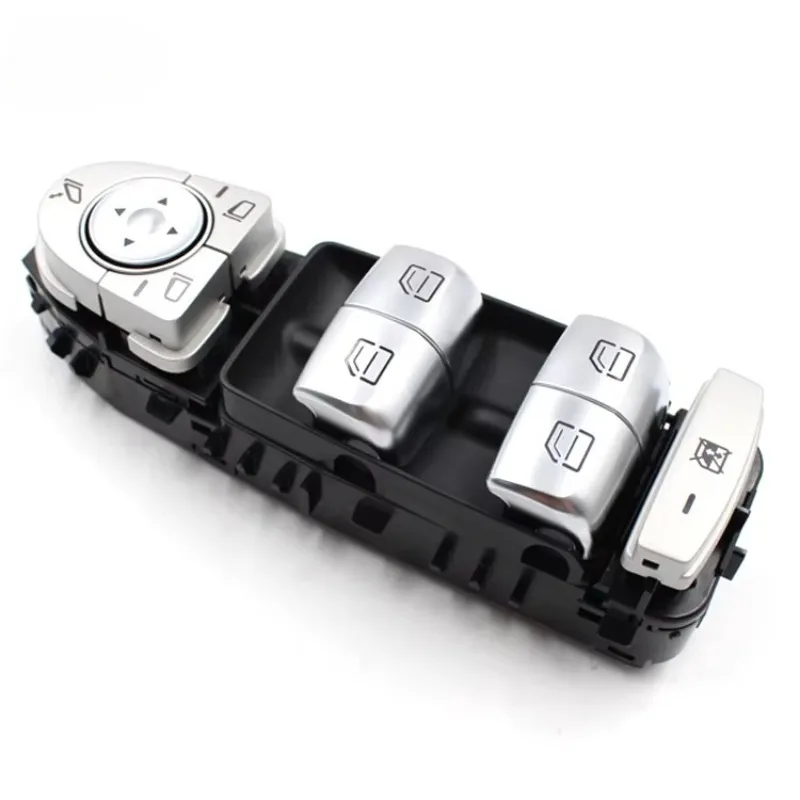 Silver Window Switch A2229056800 For Mercedes Benz C-Class W205 GLC W253 2015-2020 Front Driver Left Control Button Chrome